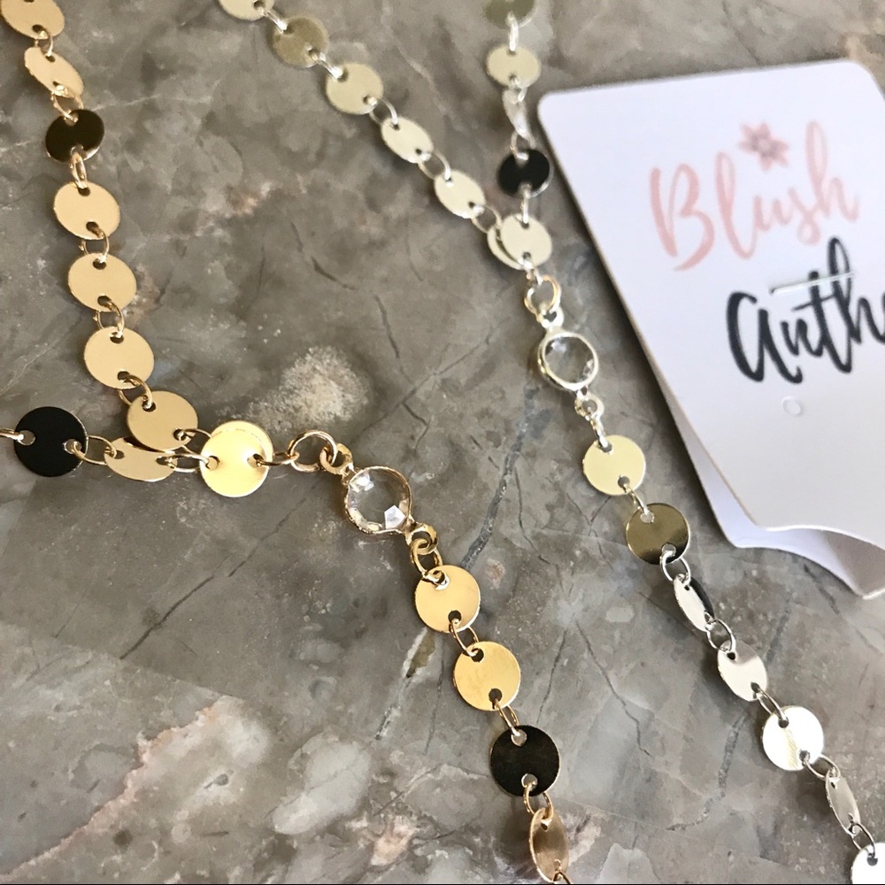 3 for $25⚡️sequin w/ crystal choker tassel chain - Picture 3 of 5